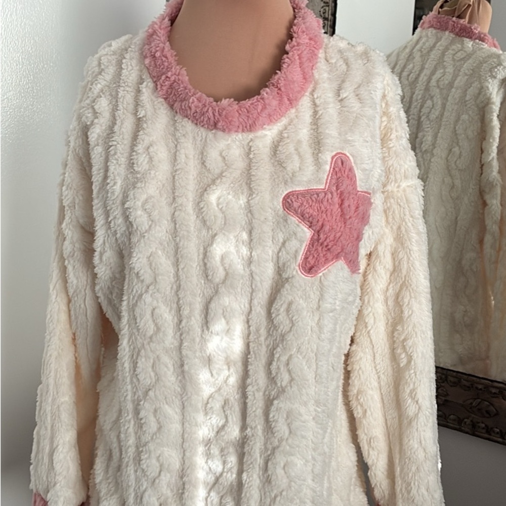 Cozy Pink and Cream Women's Jacket